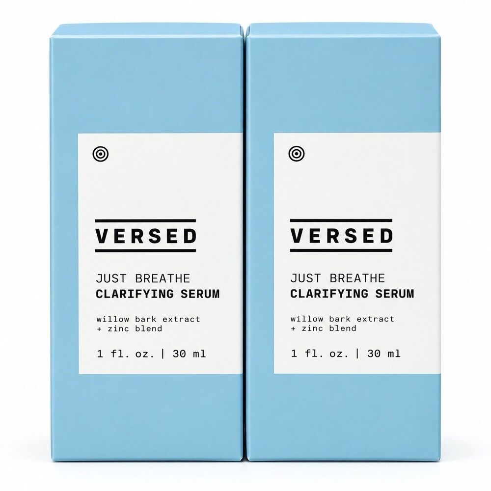 2 Pack VERSED Just Breathe Clarifying Serum 1oz Willow Bark Zinc NEW
